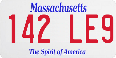 MA license plate 142LE9