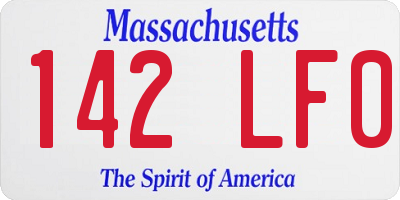 MA license plate 142LF0
