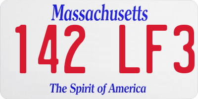 MA license plate 142LF3
