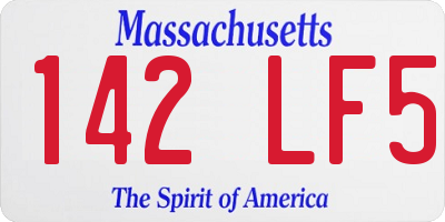 MA license plate 142LF5