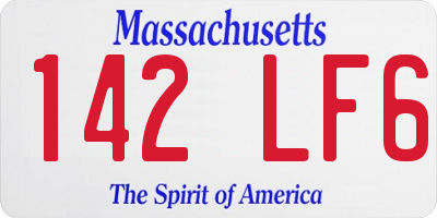 MA license plate 142LF6
