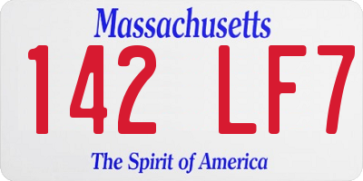 MA license plate 142LF7