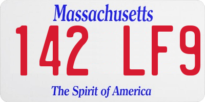 MA license plate 142LF9