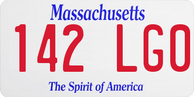 MA license plate 142LG0