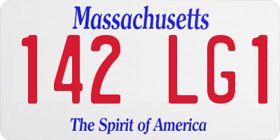 MA license plate 142LG1
