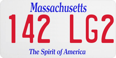 MA license plate 142LG2