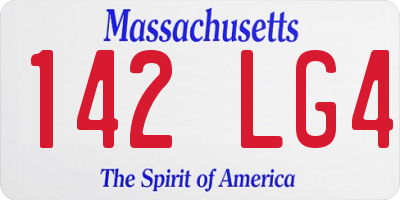 MA license plate 142LG4