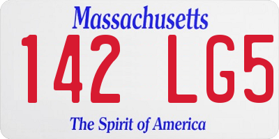 MA license plate 142LG5