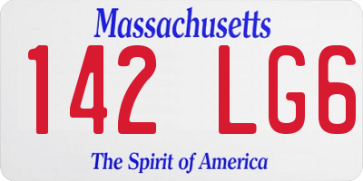 MA license plate 142LG6