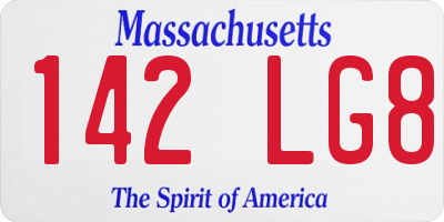 MA license plate 142LG8