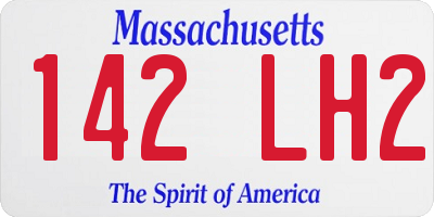 MA license plate 142LH2