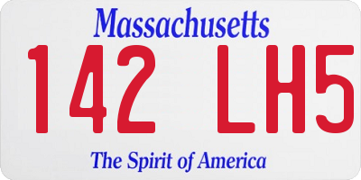 MA license plate 142LH5