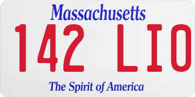 MA license plate 142LI0
