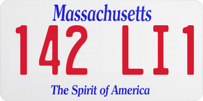 MA license plate 142LI1
