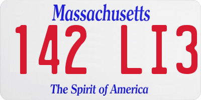 MA license plate 142LI3