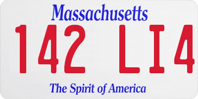 MA license plate 142LI4