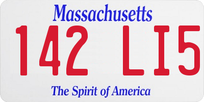 MA license plate 142LI5