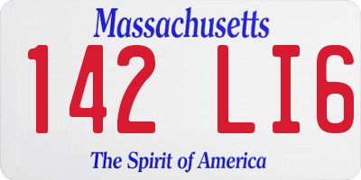 MA license plate 142LI6