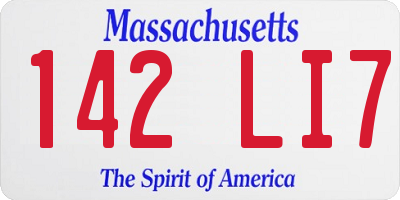 MA license plate 142LI7