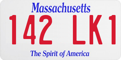 MA license plate 142LK1