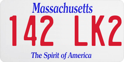 MA license plate 142LK2