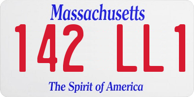 MA license plate 142LL1