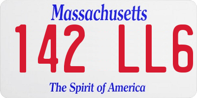 MA license plate 142LL6