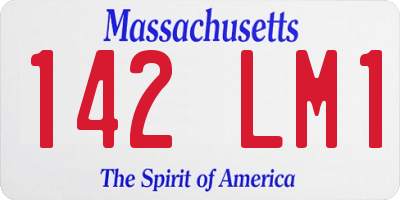 MA license plate 142LM1
