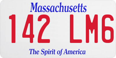 MA license plate 142LM6