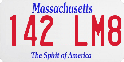 MA license plate 142LM8