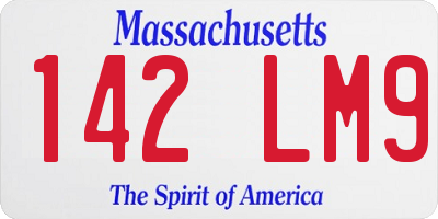 MA license plate 142LM9