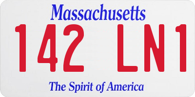MA license plate 142LN1