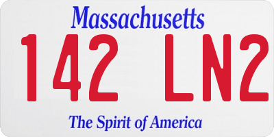 MA license plate 142LN2