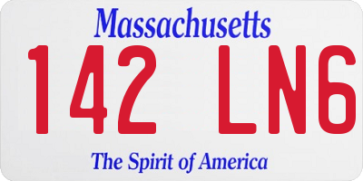 MA license plate 142LN6