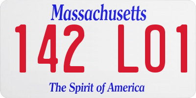 MA license plate 142LO1