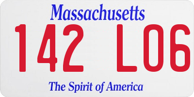 MA license plate 142LO6