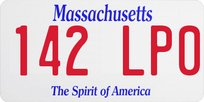 MA license plate 142LP0