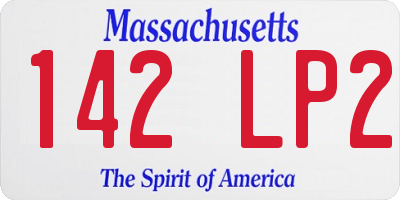 MA license plate 142LP2