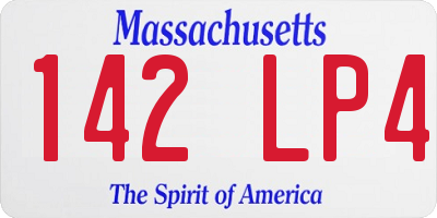 MA license plate 142LP4
