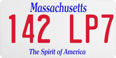 MA license plate 142LP7