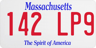 MA license plate 142LP9