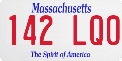 MA license plate 142LQ0