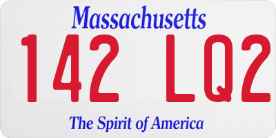 MA license plate 142LQ2