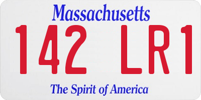 MA license plate 142LR1