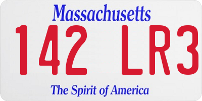 MA license plate 142LR3