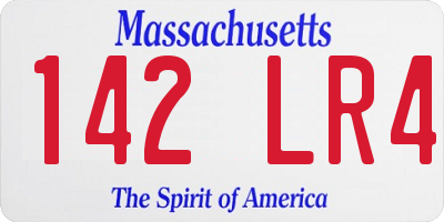 MA license plate 142LR4