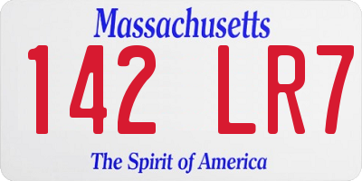 MA license plate 142LR7