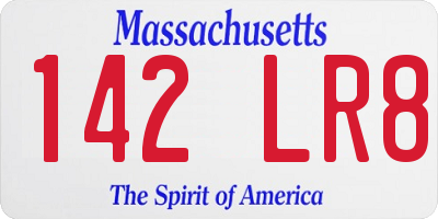 MA license plate 142LR8