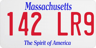 MA license plate 142LR9