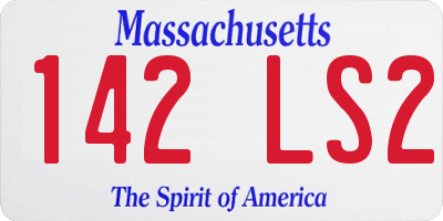 MA license plate 142LS2